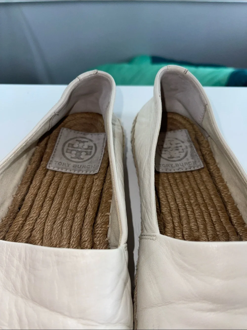 Tory Burch color-block nappa leather cap-toe espadrille flats